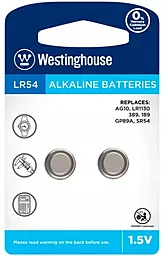 Батарейки Westinghouse AG10 / LR54 2шт 1.5 V - фото Батарейки Westinghouse AG10 / LR54 2шт 1.5 V