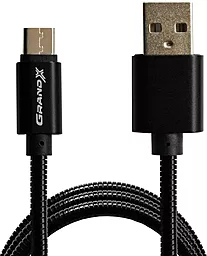 Кабель Grand-X USB-A - Type-C 12w 2.4a 1м cable Black (MC-01B) - фото Кабель Grand-X USB-A - Type-C 12w 2.4a 1м cable Black (MC-01B)