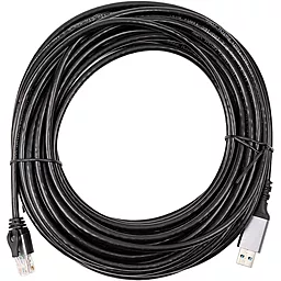 Сетевой USB-A 3.0 - RJ-45 Ethernet кабель PowerPlant 15м чёрный (CA915026)