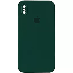 Чехол Silicone Case Full Camera Square для Apple iPhone X, iPhone XS Dark green