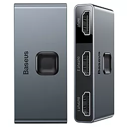 Видео сплиттер Matrix HDMI Switcher 2in1 Space Gray (CAHUB-BC0G) Baseus - фото Видео сплиттер Matrix HDMI Switcher 2in1 Space Gray (CAHUB-BC0G) Baseus
