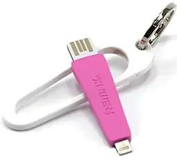 Кабель Remax RC-024i USB-A - Lightning 12w 2.4a 0.07м cable Pink (2000700004658) - фото Кабель Remax RC-024i USB-A - Lightning 12w 2.4a 0.07м cable Pink (2000700004658)