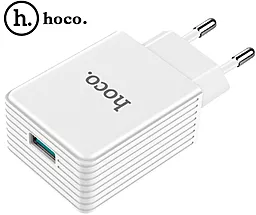 Сетевое зарядное устройство с быстрой зарядкой Hoco Platinum Intelligent USB QC3.0 White (C34A)