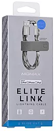 USB Кабель Momax Elit Link Lightning Cable Woven Braid 2.4A Silver (DDMMFILFPA) - мініатюра 5