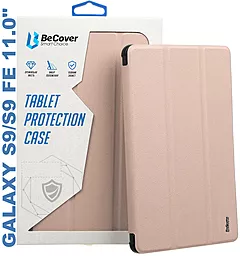 Чехол-книжка Soft Edge BeCover с креплением для стилуса для Samsung Galaxy Tab S9, S9 FE 11.0" Pink (710442) - фото Чехол-книжка Soft Edge BeCover с креплением для стилуса для Samsung Galaxy Tab S9, S9 FE 11.0" Pink (710442)
