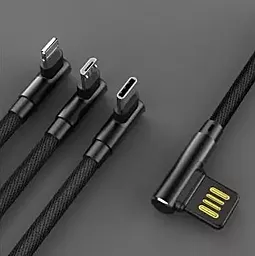 USB Кабель XoKo 3-in-1 USB to Type-C/Lightning/micro USB Cable black (SC-340-BK) - мініатюра 3