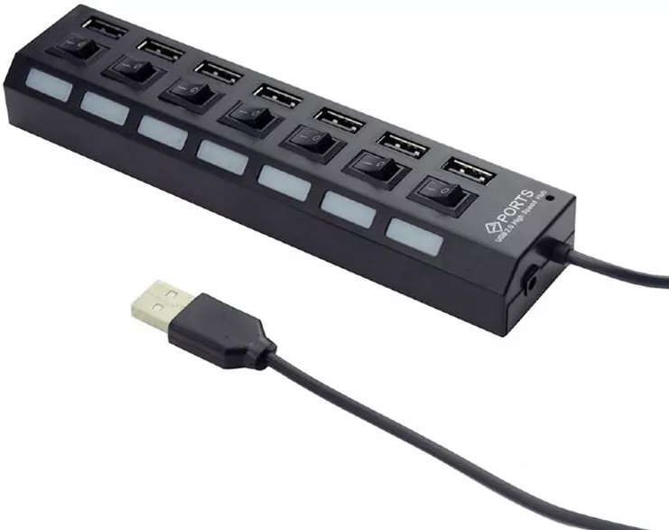 USB хаб Gembird 7xUSB2.0 (UHB-U2P7-03) - фото 1
