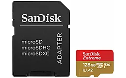 Карта памяти SanDisk microSDXC 128GB Extreme Class 10 UHS-I U3 V30 A2 + SD-адаптер (SDSQXA1-128G-GN6MA)