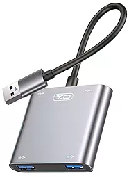 USB хаб XO HUB012A 4-in-1 gray