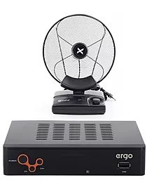 Комплект цифрового ТВ Ergo 1638 + Антенна X-digital DIN 236
