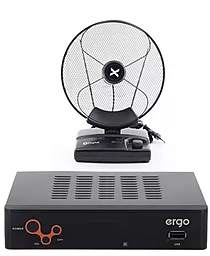 Комплект цифрового ТВ Ergo 1638 + Антенна X-digital DIN 236 - фото Комплект цифрового ТВ Ergo 1638 + Антенна X-digital DIN 236