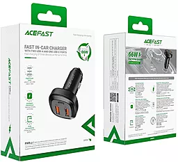 Автомобильное зарядное устройство AceFast B9 66W PD+QC 2xUSB-A+C Black - миниатюра 6