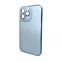 Чехол AG Glass Sapphire Frame MagSafe Logo for Apple iPhone 15 Pro Max Sierra Blue