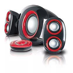 Колонки акустические Gemix SB-25U Black/red - фото Колонки акустические Gemix SB-25U Black/red