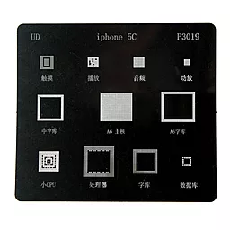 BGA трафарет (для реболлинга) (PRC) P3019 11 в 1 для Apple iPhone 5C - фото BGA трафарет (для реболлинга) (PRC) P3019 11 в 1 для Apple iPhone 5C