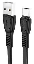 Кабель Hoco X40 Flat Noah TPE USB-A - Type-C 15w 3a 1м cable Black - фото Кабель Hoco X40 Flat Noah TPE USB-A - Type-C 15w 3a 1м cable Black