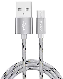 Кабель USB Yoobao Nylon Micro Cable Grey Ribbon (YB-423) - миниатюра 3