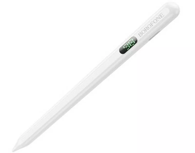 Стилус Borofone BG101 Active capacitive pen with digital display for iP White - фото 1