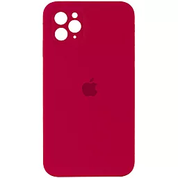 Чехол Silicone Case Full Camera Square для Apple iPhone 11 Pro Rose Red - фото Чехол Silicone Case Full Camera Square для Apple iPhone 11 Pro Rose Red
