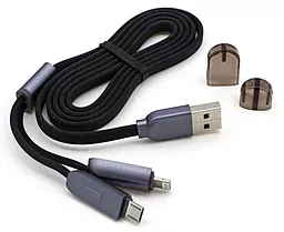 Кабель USB Remax Binary 10w 2-in-1 USB to Lightning/micro USB cable black