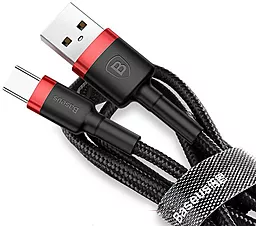 USB Кабель Baseus Cafule 2M USB Type-C Cable Red/Black (CATKLF-C91) - мініатюра 2