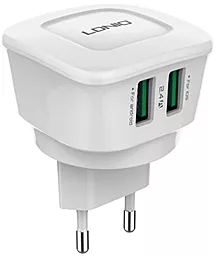 Сетевое зарядное устройство LDNio Home Charger 2USB 2.4A White (DL-AC63)