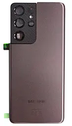 Задняя крышка корпуса Samsung Galaxy S21 Ultra 5G G998 со стеклом камеры Phantom Brown - фото Задняя крышка корпуса Samsung Galaxy S21 Ultra 5G G998 со стеклом камеры Phantom Brown