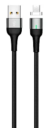 USB Кабель Usams U28 Magnetic 3A micro USB Cable Grey (US-SJ328)