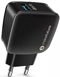 Сетевое зарядное устройство с быстрой зарядкой MAKE future 18w QC3.0 home charger black (MCW-11BK) - фото Сетевое зарядное устройство с быстрой зарядкой MAKE future 18w QC3.0 home charger black (MCW-11BK)