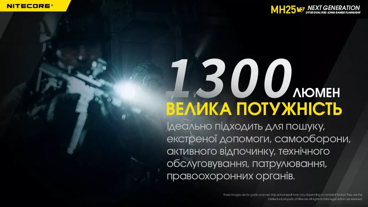Ліхтарик акумуляторний Nitecore MH25 V2 (6-1014_v2) (1x18650, 1x21700, 2xCR123, 2xRCR123) - фото 9