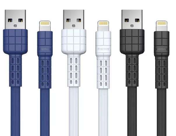 Кабель Remax Armor USB-A - Lightning 12w 2.4a 1м cable Blue (RC-116i) - фото 3
