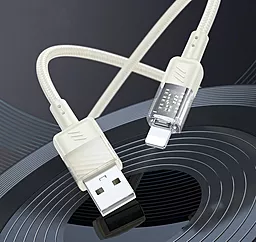 Кабель USB Hoco U129 Spirit transparent charging 12w 2.4a 1.2m USB Lightning cable beige - миниатюра 4