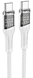 Кабель Hoco U111 Transparent Discovery Edition USB Type-C - Type-C 60w 3a 1.2м PD cable Gray - фото Кабель Hoco U111 Transparent Discovery Edition USB Type-C - Type-C 60w 3a 1.2м PD cable Gray