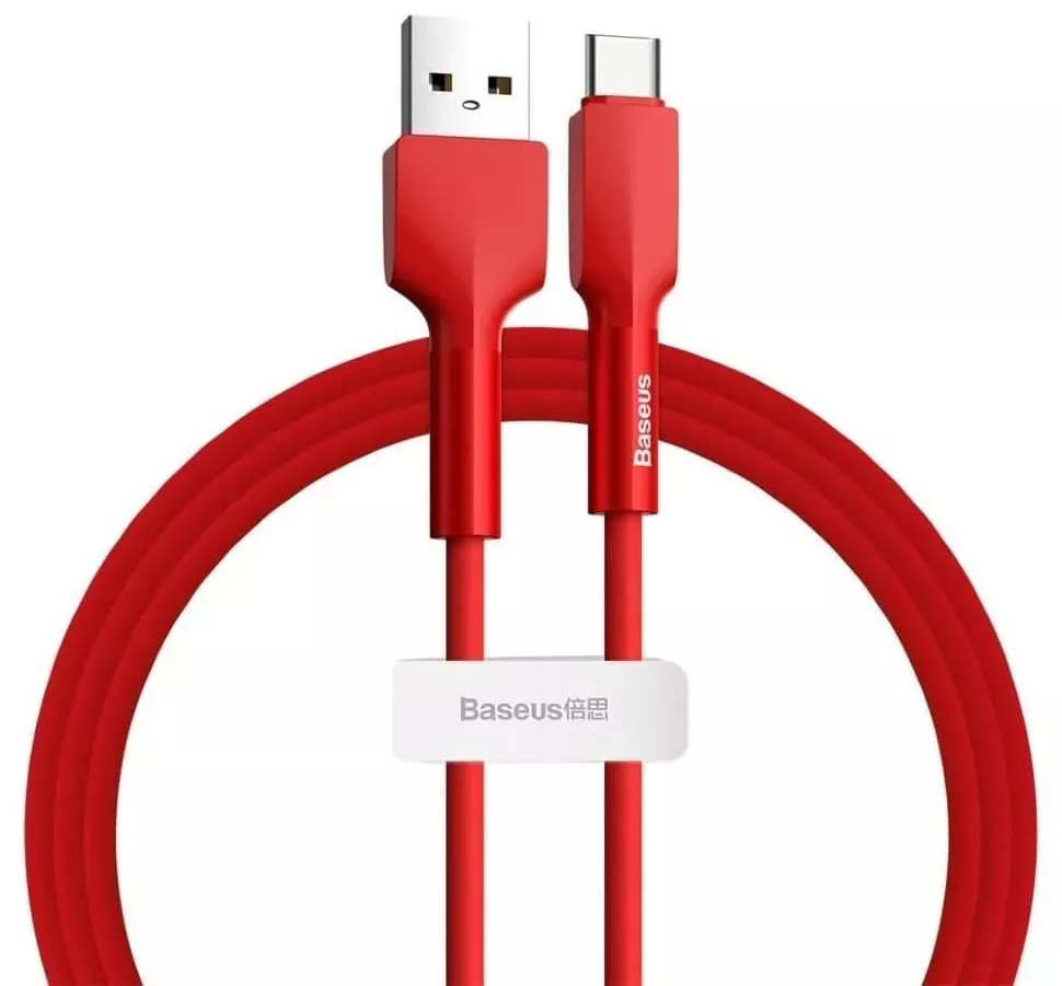 Кабель Baseus Silica USB-A - Type-C 12w 2.4a 2м cable Red (CATGJ-A09) - фото 1