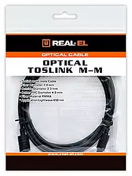 Оптический аудио кабель REAL-EL Toslink М/М Cable 1 м black (EL123500036) - миниатюра 3 Оптический аудио кабель REAL-EL Toslink М/М Cable 1 м black (EL123500036) - миниатюра 3
