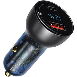 Автомобильное зарядное устройство с быстрой зарядкой Baseus Particular 65w PPS PD/QC4.0 USB-C/USB-A ports car charger dark grey (CCKX-C0G) - фото Автомобильное зарядное устройство с быстрой зарядкой Baseus Particular 65w PPS PD/QC4.0 USB-C/USB-A ports car charger dark grey (CCKX-C0G)