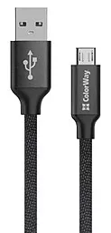 Кабель ColorWay USB-A - micro USB 12w 2.4a 2м cable Black (CW-CBUM009-BK) - фото Кабель ColorWay USB-A - micro USB 12w 2.4a 2м cable Black (CW-CBUM009-BK)