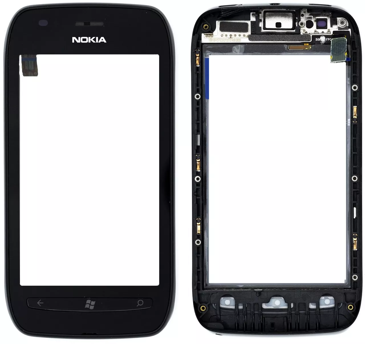 Сенсор (тачскрин) Nokia Lumia 710 with frame (original) Black - фото 1