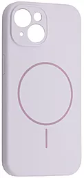 Чехол Silicone Case Full Camera Fine Ring MagSafe для Apple iPhone 15 Purpule Lilac - фото Чехол Silicone Case Full Camera Fine Ring MagSafe для Apple iPhone 15 Purpule Lilac