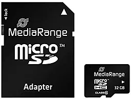 Карта памяти MediaRange 32 GB microSDHC class 10 + SD adapter (MR959)