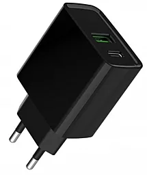 Сетевое зарядное устройство Gembird 20w PD USB-C/USB-A ports charger black (TA-UC-PDQC20-01-BK) - фото Сетевое зарядное устройство Gembird 20w PD USB-C/USB-A ports charger black (TA-UC-PDQC20-01-BK)
