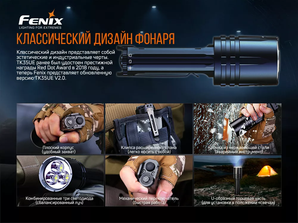 Ліхтарик акумуляторний Fenix TK35UE V2.0 2021 (TK35UEV20) (2x18650) - фото 17