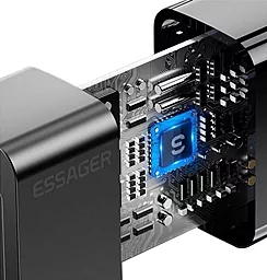 Сетевое зарядное устройство Essager Pinchen 33W 3A USB-C-A Black (ECTAC-PCB01-P) - миниатюра 3