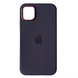 Чохол Silicone Case Full Camera Square Metal Frame for Apple iPhone 11 Elderberry