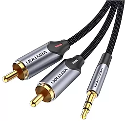 Аудіо кабель Vention AUX mimi Jack 3.5mm - 2xRCA M/M cable 10 м gray (BCNBL)