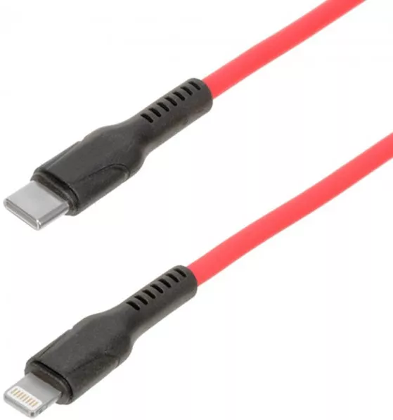 Кабель Hoco DX21 Silicone USB Type-C - Lightning 20w 3a 1м PD сable Red - фото 1