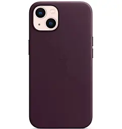 {"ru": "Чехол", "uk": "Чохол"} Leather Case with MagSafe для Apple iPhone 15 Plus  Dark Cherry