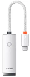 Сетевая карта Baseus Lite Series Ethernet Adapter USB-C - RJ45 100Mbps White (WKQX000202) - фото Сетевая карта Baseus Lite Series Ethernet Adapter USB-C - RJ45 100Mbps White (WKQX000202)