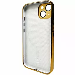 Чехол AG Glass Sapphire Frame MagSafe Logo for Apple iPhone 15 Gold - миниатюра 2