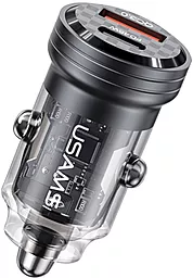 Автомобильное зарядное устройство Usams C35 45w PD USB-C/USB-A ports car charger black (US-CC175) - фото Автомобильное зарядное устройство Usams C35 45w PD USB-C/USB-A ports car charger black (US-CC175)